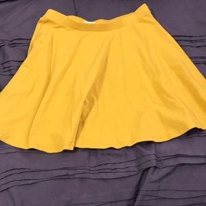 Mustard yellow forever 21 skater skirt